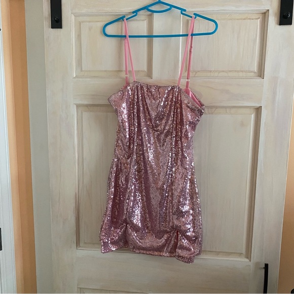 NWT asos Rebellious Fashion sequin mini dress in pink - Picture 5 of 5